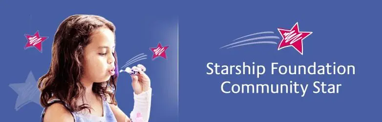 Starship Childrens Hospital Sponsorship 1 starship girl with bubbles header